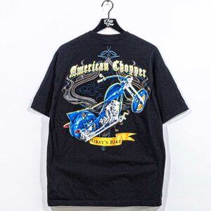 American Chopper Mikey's Biker T-Shirt Flames XL Y2K Motorcycle